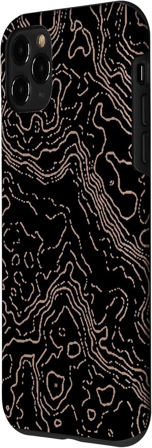 Topography Black & Brown Abstract Pattern Topographic Map Case for iPhone 11 Pro