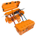 Flemoon [2 Pack] Outdoor Electrical Box Waterproof, Medium Weatherproof Electrical Box (11.5x5.2x4 inch) w/6 Cable Entry Ports, Extension Cord Cover for Power Strip, Timer, Holiday Light, Orange