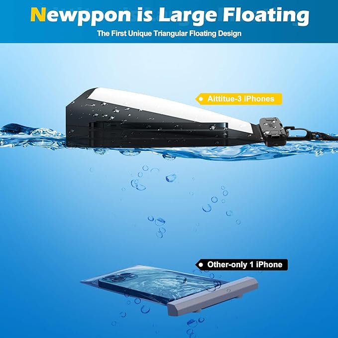 4 Pack Floating Waterproof Phone Pouch - Float Clear Cell Holder Protector with Lanyard - Universal Large Floatable Water Proof Dry Bag Case for iPhone 16 Pro Max Samsung Galaxy - Beach Swimming Pool