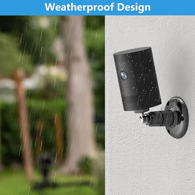 Gresur 2Pack Camera Wall Mount,Compatible with R-ing Outdoor Cam (Stick Up Cam Battery or Pro)/Plus/Plug-in/Indoor Cam (1st Gen),360 Degree Adjustable Mount Bracket for Outdoor Indoor Camera,Black