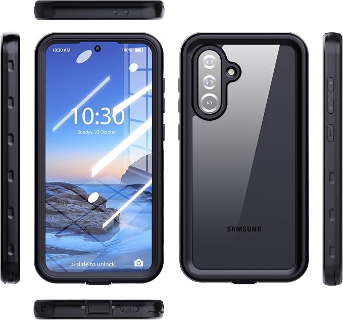 for Samsung Galaxy A37/A36 5G Case, IP68 Waterproof Shockproof Case, [Built-in Screen Protector] Military Dropproof Full Body Heavy Duty Rugged Phone Case for A37/A36 5G - Black/Clear