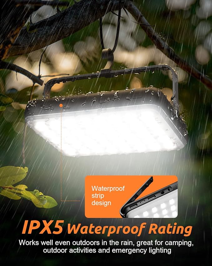 Eventek LED Camping Lantern Rechargeable, 20000mAh Portable Camping Lights up to 144 Hours & 4 Light Modes, IPX5 Waterproof Camping Essentials for Power Outages, Emergency, Tent, Gift for Men