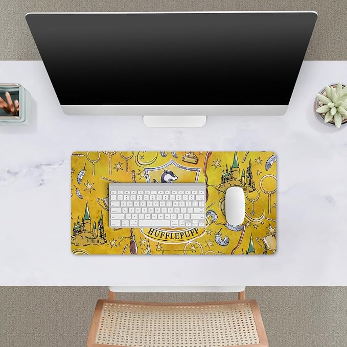 Head Case Designs Officially Licensed Harry Potter Hufflepuff Graphics 23.62 x 11.81 x 0.12 inches (600 x 300 mm) - L Gaming Office Desk PC Keyboard Mouse Mat Pad