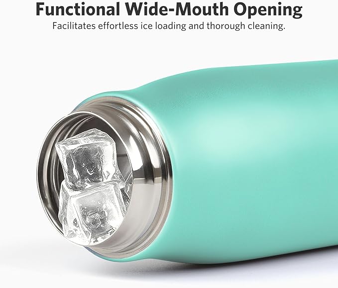 Dusgut 12 oz Stainless Steel Vacuum Insulated Bottle w/Strap Lid, Seafoam