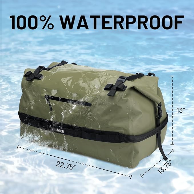 MIER Waterproof Duffel Bag Motorcycle Dry Bag Backpack Large Roll-Top Heavy Duty Dry Duffle Bags for Kayaking Camping Boating Gym Beach Cruise Ship, 60L/80L
