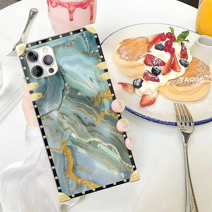 Compatible with iPhone 12 Pro Max Case, Golden Texture Marble Veining Luxury Golden Decoration for Girl Women Soft TPU Shockproof Protective Hard PC Back for iPhone 12 Pro Max