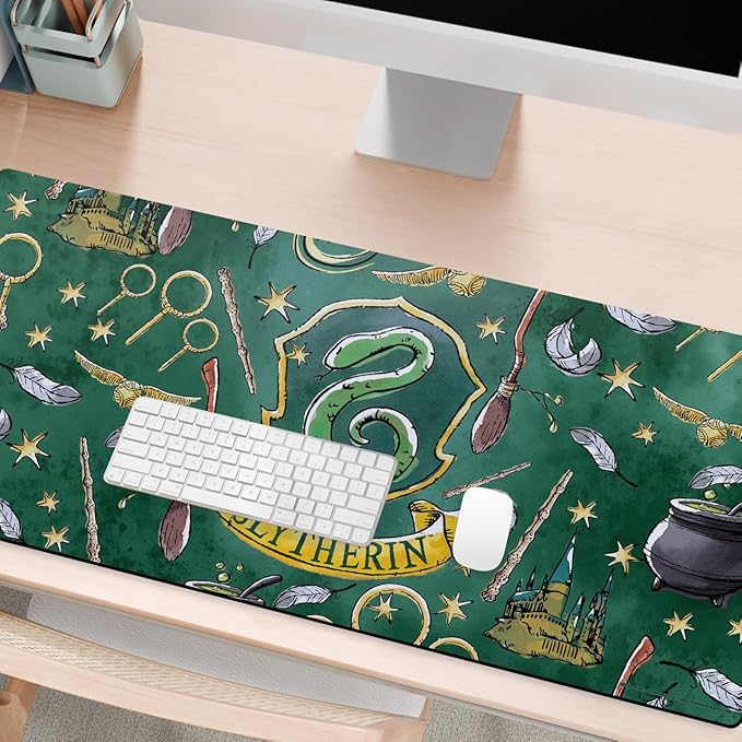 Head Case Designs Officially Licensed Harry Potter Slytherin Graphics 37.4 x 15.75 x 0.16 inches (900 x 400 mm) - XL Gaming Office Desk PC Keyboard Mouse Mat Pad