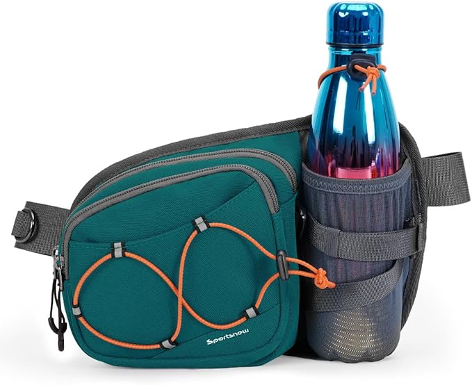 sportsnew Hydration Waist Pack with Water Bottle Holder, 2L Large Fanny Pack for Running Hiking Dog Walking, Water-Resistant Crossbody Waist Bag for Men Women, Patent Pending