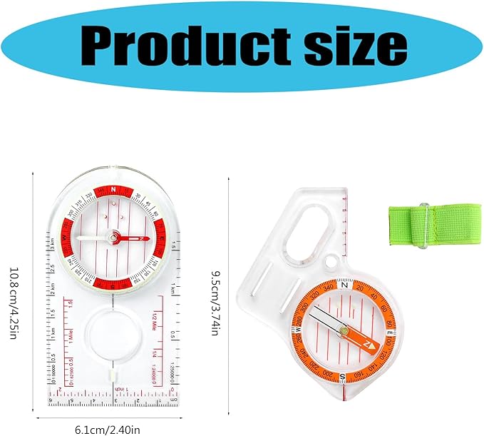 Multifunction Compasses Ruler Map Reading Backpacking Camping Orienteering Thumb Compasses Survival Navigation Compasses