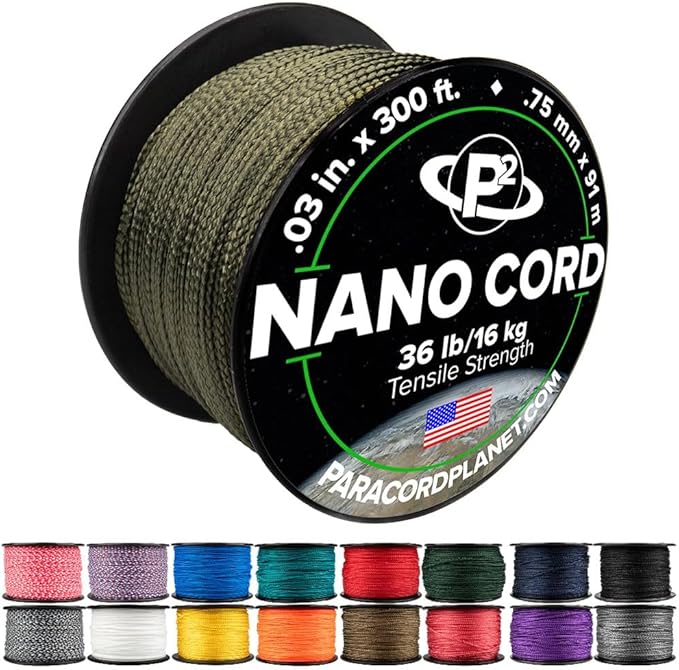 Paracord Planet Nano Cord –Lightweight Nylon Nano Paracord – Great for Arts & Crafts, Home Décor, Camping and More!