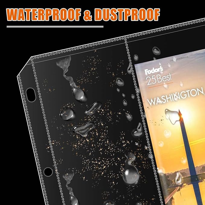 Folded Map Sleeves, Map Protector, Envelopes Page for 3-Ring Binders, Brochure Holder with 4.5" x 11" Pockets, 20PCS