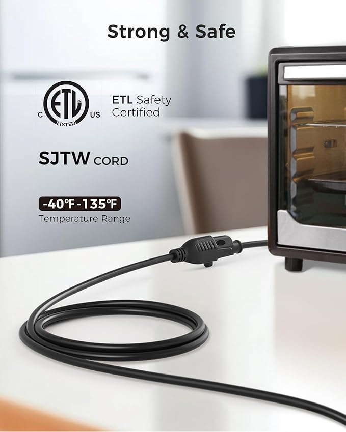 [ETL Listed] Cable Matters 16 AWG Heavy Duty 13A Power Extension Cord - 20ft, 3 Prong Power Cord Extension, NEMA 5-15P to NEMA 5-15R, Black
