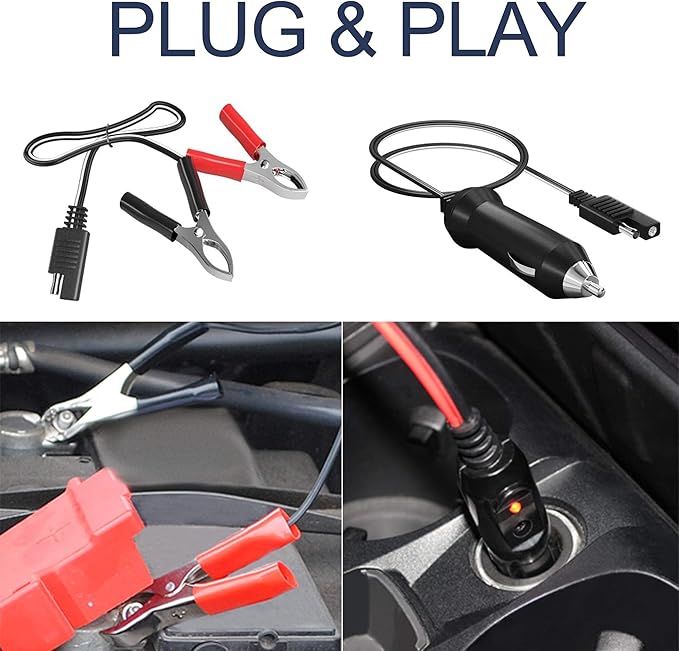 SUNAPEX 12V 5 Watt Solar Trickle Charger Maintainer - Waterproof Solar Powered Battery Charger - Solar Panel Kit Built-in Smart Charge Controller for Car Rv Trailer Truck Boat Automotive Marine