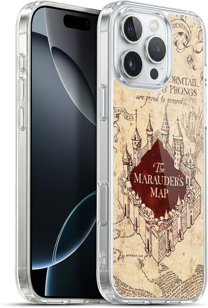 Head Case Designs Officially Licensed Harry Potter The Marauder's Map Prisoner of Azkaban II Gel Case [Military Grade Protection] Compatible with Apple iPhone 16 Pro Max and Compatible with MagSafe