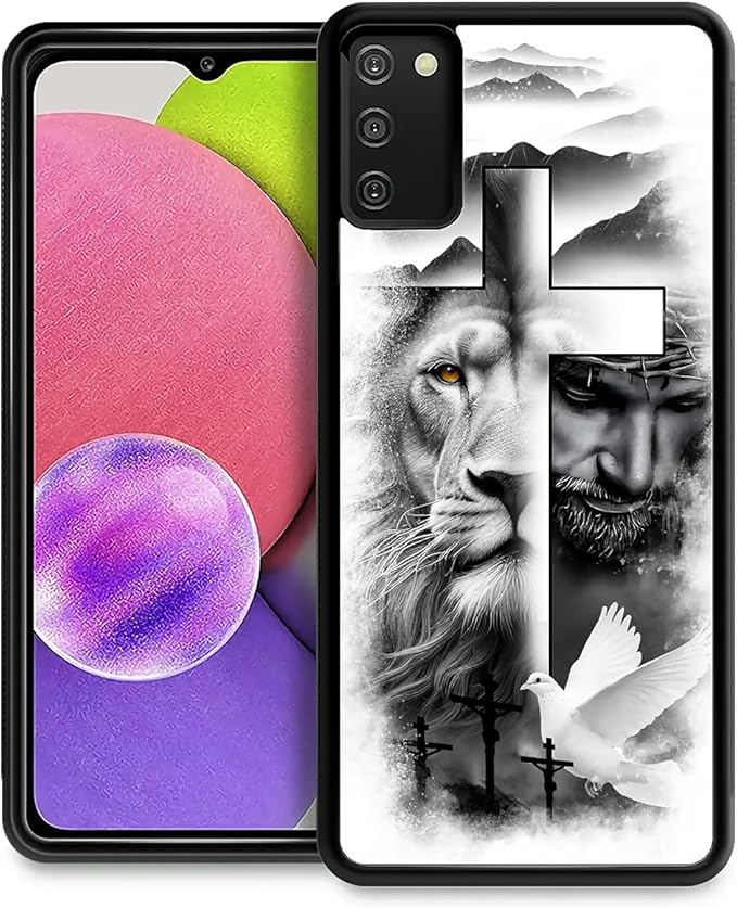 for Samsung Galaxy S20 FE Case, Lion Cross Jesus Christ Dove Pattern Graphic Design Girl Boy Soft Silicone Hard Acrylic Shock Protection for Samsung Galaxy S20 FE