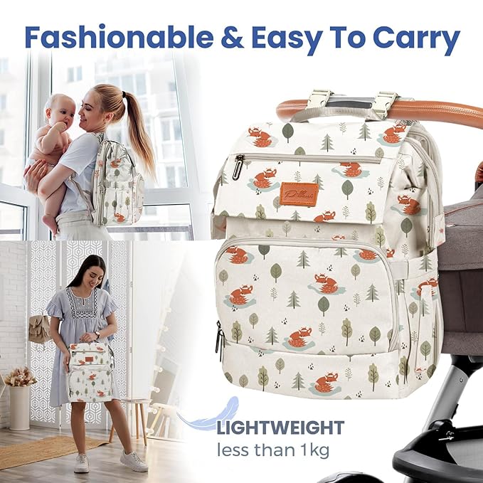 PILLANI Baby Diaper Bag Backpack - Large Bag for Boys & Girls, Waterproof Diaper Backpack - Travel Diaper Bags w/Changing Pad, Baby Registry Search & Shower Gifts - Essentials Must Haves Newborn Stuff