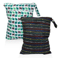 Mama Koala Waterproof Cloth Diaper Wet Bag Reusable Waterproof - - Odor Resistant Travel Wet Dry Bag for Cloth Diapers, Daycare, Baby Outings, 2 Pack (W022)