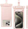 wellhouse Waterproof Phone Pouch, Waterproof Phone Case for iPhone 17 16 15 14 13 Pro Max XS Samsung, IPX8 3D Cellphone Dry Bag Beach Essentials (1 Pack - Pink8.0, 8 inch)