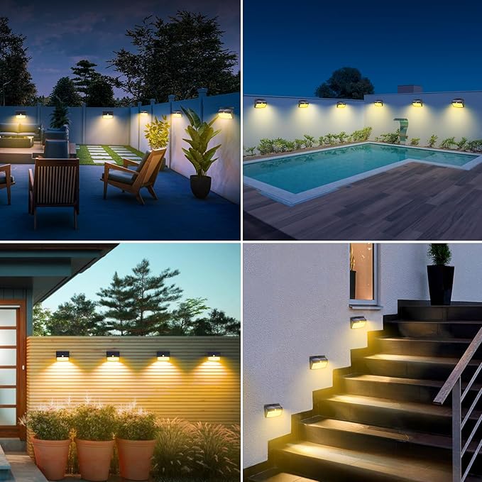 Solar Motion Sensor Outdoor Lights [138 LED/2 Packs] Solar Security Light Outdoor with 3 Lighting Modes Solar Powered Lights Waterproof for Outside Wall Garden Fence Backyard Deck, Warm White