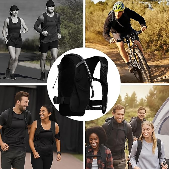 Nathan QuickStart Hydration Pack Vest with Bladder or flasks, Storage Pockets, Breathable Moisture-Wicking Fabric, Adjustable Straps for Running, Hiking, Walking, Marathons, Obstacle Races