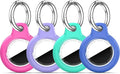 for Apple AirTag 2nd & 1st Gen, Waterproof Case for AirTag Holder Keychain,GPS Tracker Cover for Dog,Car Key,Luggage-B82-Rose Red+Purple+Blue+Green