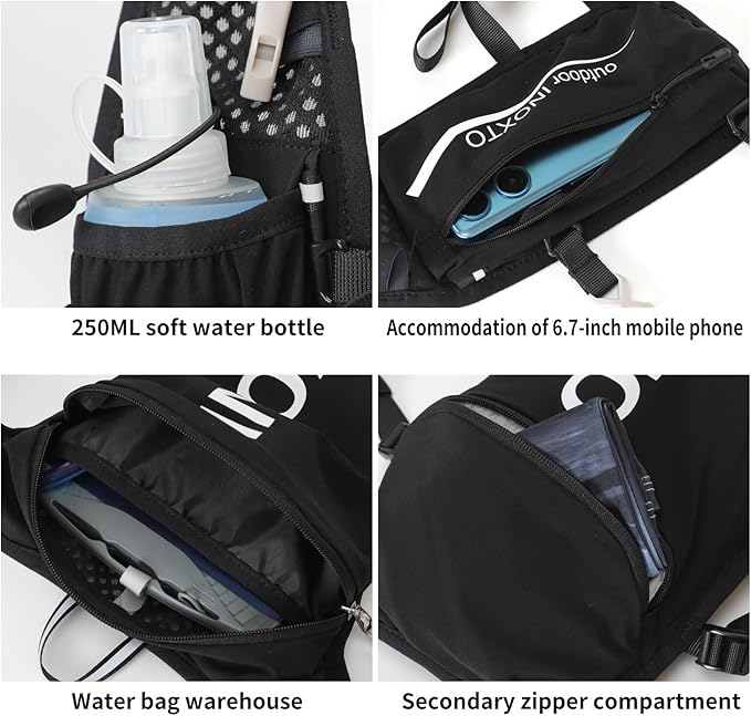 INOXTO Running Hydration Vest Backpack,Lightweight Insulated Pack with 1.5L Water Bladder Bag Daypack for Hiking Trail Running Cycling Race Marathon for Women Men