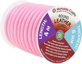 Mandala Crafts Round Genuine Pink Leather Cord for Jewelry Making – 6mm Cowhide Leather Rope String Lace for Kumihimo – 4.4 Yards Cowhide Craft Cording Spool