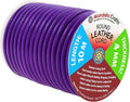 Mandala Crafts Round Genuine Purple Leather Cord for Jewelry Making – 4mm Cowhide Leather Rope String Lace for Kumihimo – 11 Yards Cowhide Craft Cording Spool