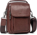 Augus Leather Small Messenger Bag For Men Crossbody Handbag Shoulder Sling Travel Bags for Men Purse Daypack Magnetic Buckle
