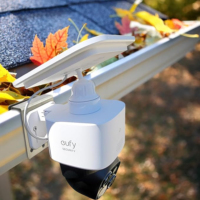 WiTi Gutter Mount Stainless Steel Bracket for Eufy Security SoloCam S340, Solar Security Camera Holder Anti-Rust Screws, No Drill Installation Compatible with IP PTZ Dome Cameras Outdoor