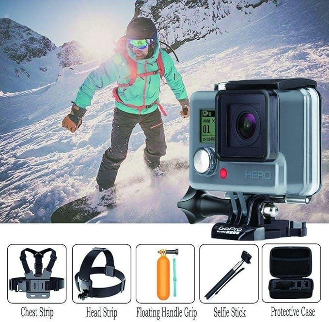 Navitech 18-in-1 Action Camera Accessories Combo Kit with EVA Case - Compatible with GOOKAM Action Camera 4K