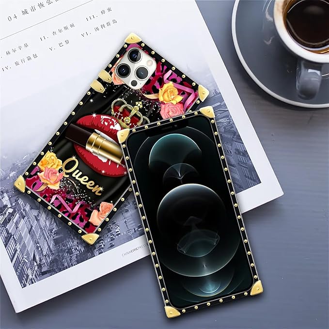 Compatible with iPhone 11 Pro Max Case, Queen Lip Crown Leopard Print Luxury Golden Decoration for Girl Women Soft TPU Shockproof Protective Hard PC Back for iPhone 11 Pro Max