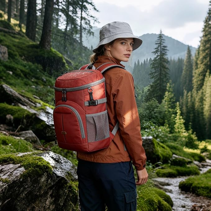 Pritent Cooler Backpack for Men Women Insulated Waterproof Backpack Cooler Leak Proof Cooler Bag Lightweight Lunch Backpack for Camping Beach Travel Picnic