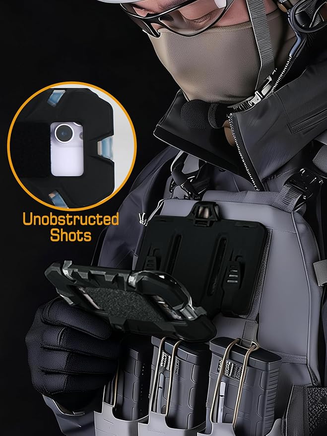 Tactical Gear Plate Carrier Vest Accessories Phone Chest Mount Holder for Screen Size 4.7"-6.7"
