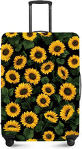ANNA QUEEN Sunflowers Travel Luggage Cover -Stretchable Airplane Suitcase Protector Sleeve,Universal Washable Fit for 20-26 Inch Checked Baggage,Water Resistant Durable Luggage Protector