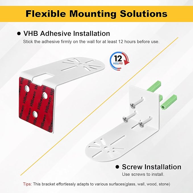 2 Pack Security Camera Wall Mount Fits for Ring Stick Up Outdoor Indoor Cam, Ring Camera Metal Bracket Holder Effortless Installation with Adhesive Tape or Secure Screws No Drill to Suit your Needs