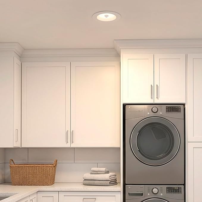 Maxxima 5 in. & 6 in. Retrofit LED PIR Motion Sensor Downlight - 1300 Lumens, 14 Watts, 5 CCT 2700K/3000K/3500K/4000K/5000K, Energy Efficient Indoor Ceiling Lighting Fixture