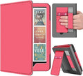 TNP Stand Case for Kindle Paperwhite 12th Generation 2024 / Kindle Colorsoft Signature Edition with Hand Strap & Card Slot - 7" PU Leather Protective Folio Cover with Auto Wake/Sleep, Light Pink
