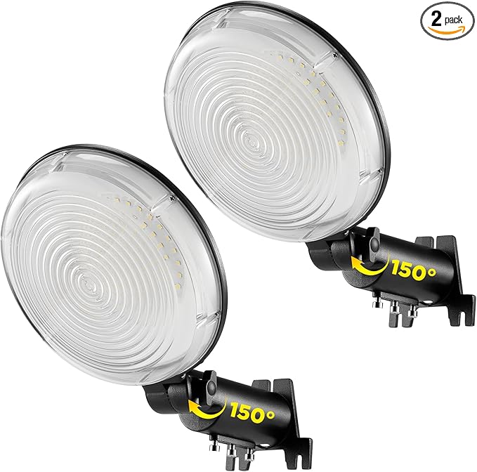 2 Pack LED Barn Light, 150W 21000LM Dusk to Dawn Outdoor Lighting, Yard Lights, 6500K Daylight, Outdoor Security Lighting, IP66 Waterproof Street Lights for Farmhouse, Garage, Warehouse