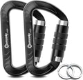 3inch Auto Locking Carabiner Clips Heavy Duty, 12KN /2697lbs Lightweight keychain carabiners, Sturdy Twist Lock Caribeeners for Camping Hiking Hammock Swing Backpack, dog leash and Harness etc