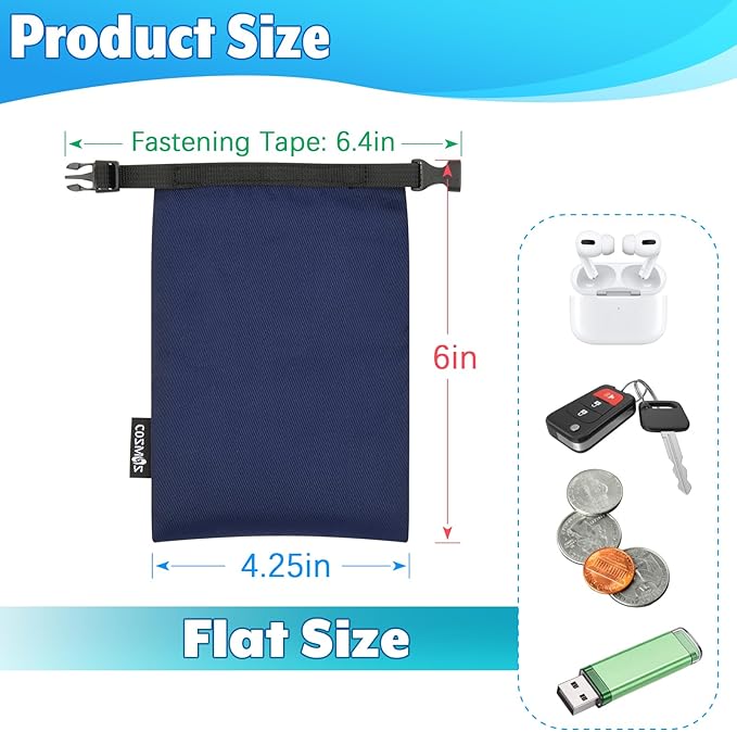 Cosmos 3 Pcs Waterproof Dry Bag, Mini Waterproof Pouch Portable Dry Sacks Small Roll Top Storage Bag for Outdoor Travel Kayaking Boating Camping Hiking (Small Size)