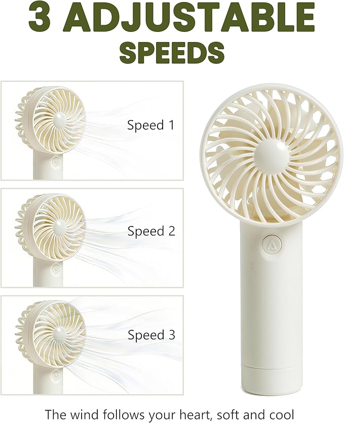 6 Pcs Mini Handheld Fan Bulk, 3 Speed Portable Personal USB Rechargeable Fan, Battery Operated Small Pocket Eyelash Fans for Women Men Makeup Travel Indoor Outdoor Summer