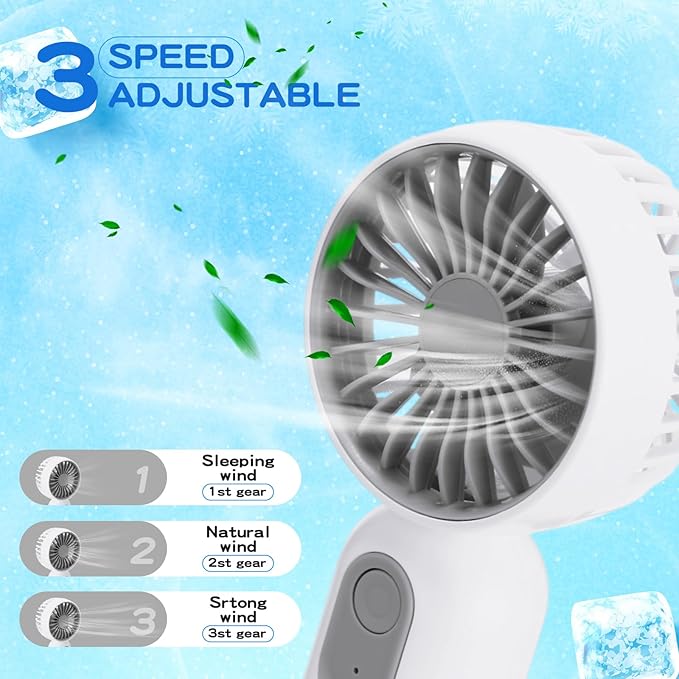 Rossesay 36 Pcs Mini Portable Fan Bulk Cute Handheld Lightweight Small Little Personal Hand Eyelash Fan 3 Speeds USB Rechargeable for Women Men Indoor Outdoor Makeup Travel (White)