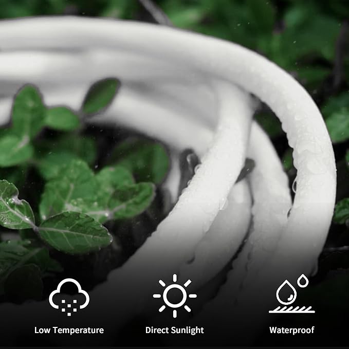 YOJOE Indoor Outdoor Extension Cord with Lighted End, 3 Prong 13A Weatherproof Power Cord, 16 Gauge Heavy Duty 40 ft White Extension Cord for Garage, Garden and Home, 16/3 SJTW UL Listed