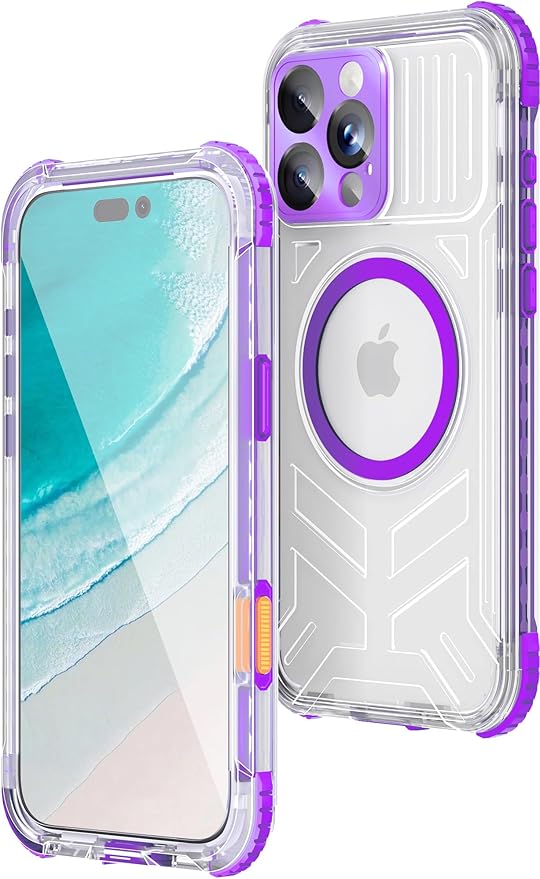 WIFORT for iPhone 16 Pro Waterproof Case, [IP68 Underwater] [Blue Light Filter Lens] [15FT Military Shockproof], Fit for Magsafe Full Body Magnetic Frosted Phone Case with Lanyard, 6.3" Purple