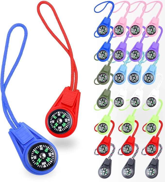 25 Pack Compass for Kids Mini Compasses Bulk Kids Toy Compass for Party Favor/Hiking/Scout Classroom Learning Directions