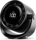Koonie Desk Fan, LED Display Mini Table Fan, Rechargeable Personal Fan with 4000mAh Battery, Max. 17H Use, 5 Speeds, 360°Tilt, USB-C Charging, Quiet Small Portable Fan for Home, Office, Camp, Travel