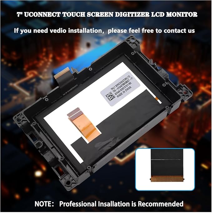 New Replacement 7" Uconnect LCD Display with Bracke LCD Monitor Digitizer Radio Navigation Fit for Jeep Compass 2017-2020 TDO-WXGA0700K00033-V2 TDO-WXGA0700K00057-V1 LMB-K00057BL