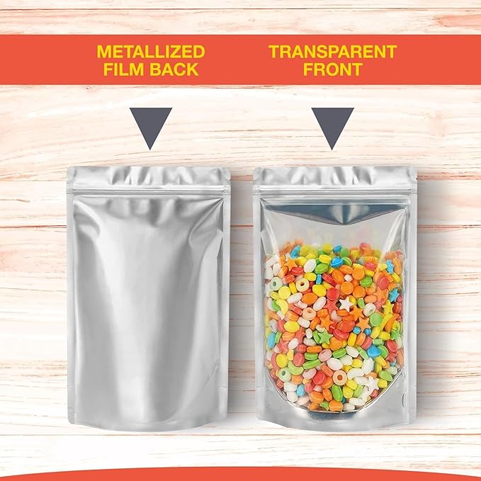BELLE KR® 3x5 Small Mylar Bags for Freeze Dried Candy - Pack Of 300-4 Mil Thick - Clear Mylar Bags with See Through Window for Freeze Drying