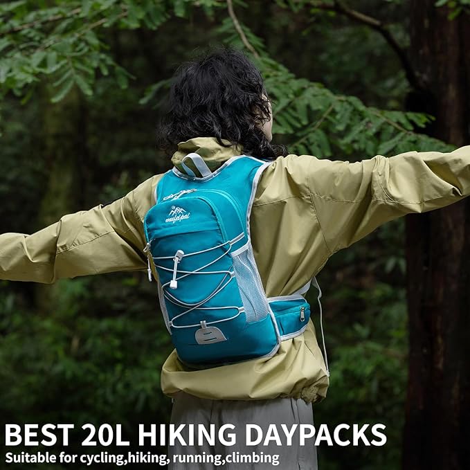 Hiking Backpack, 20L Hiking Backpack for Women & Men,Small Travel Daypack for Running, Cycling, Climbing, Camping, Biking (Blue)